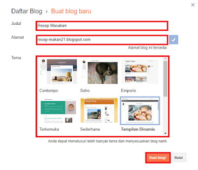 Form Pembuatan Blog 4 Langkah Mudah Membuat Blog Di Blogger.com Gratis Untuk Pemula